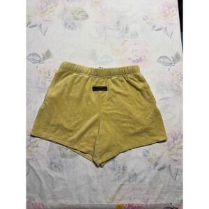 Essentials Fear Of God Womens Size 12 Sweat Shorts OliveGreen/mustard Drawstring